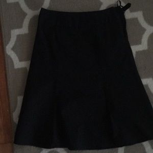Black Cotton A Line Skirt
